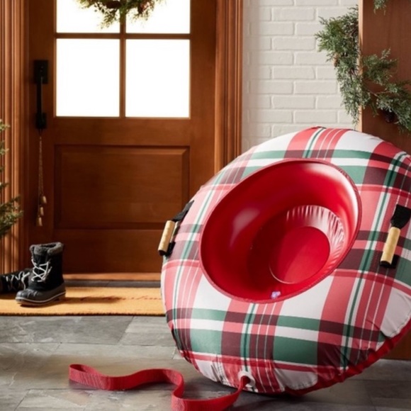 Hearth & Hand Other - Festive Plaid 36" Christmas Snow Tube Red/Green/Cream - Hearth & Hand™ Magnolia